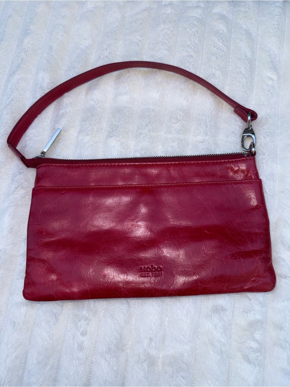 HOBO Red Leather Mara Crossbody Shoulder Bag
